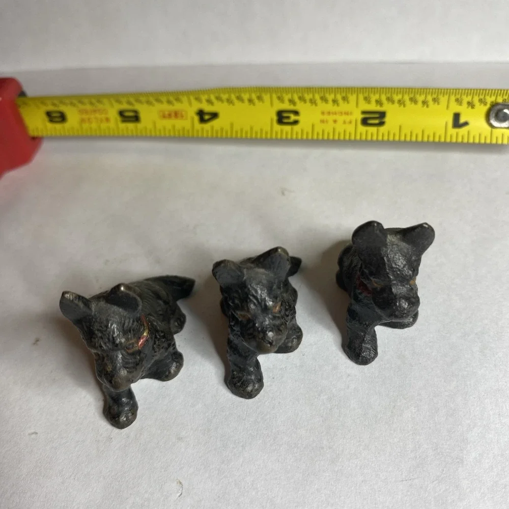Vintage Hubley? Scottie Dog Lot Of 3 Paperweight‎ Figurines Scottish Terrier